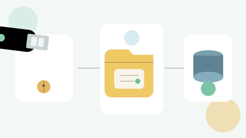 読み取り専用のUSBメモリから別の正常な保存先へデータを確保する様子