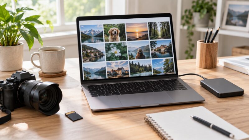 別の保存先で退避した写真を確認する作業環境